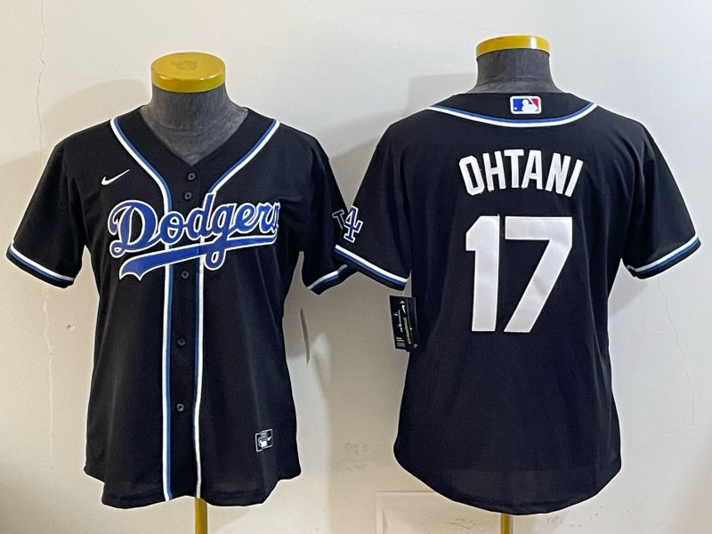 Women Nike 2026 Los Angeles Dodgers #17 Ohtani Black Game MLB Jersey 01->women mlb jersey->Women Jersey
